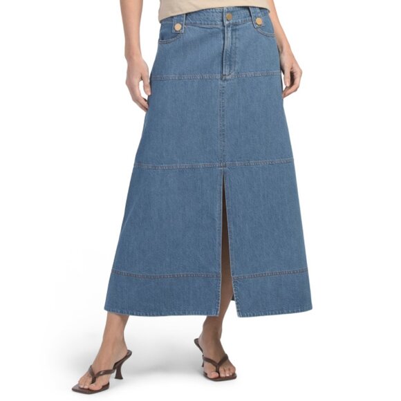 TANYA TAYLOR Indigo Blue Hudie Skirt - Picture 1 of 2